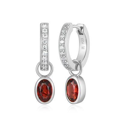 BE0221W - January Birthstone Charm Huggie Earrings | m by monte luna