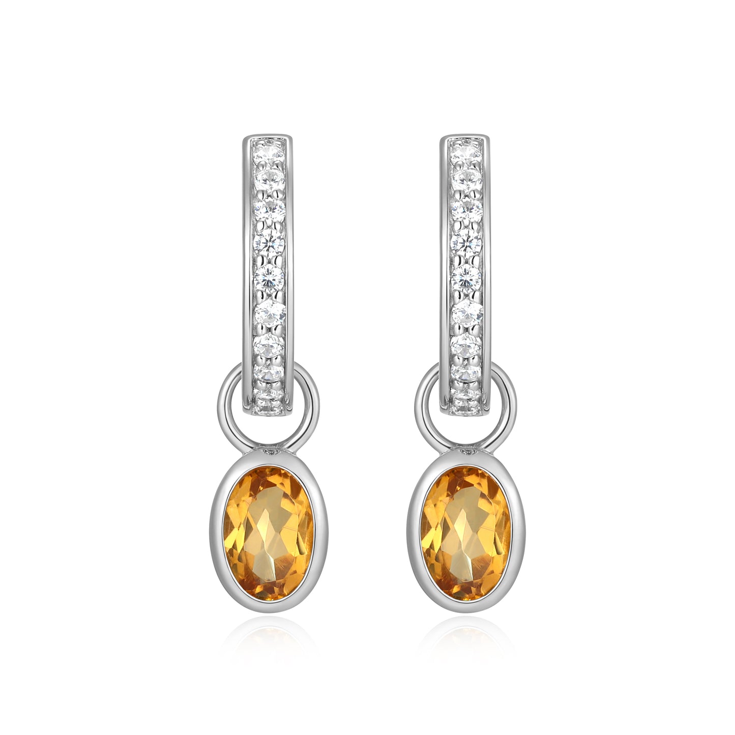 BE0231W - November Birthstone Charm Huggie Earrings | m by monte luna