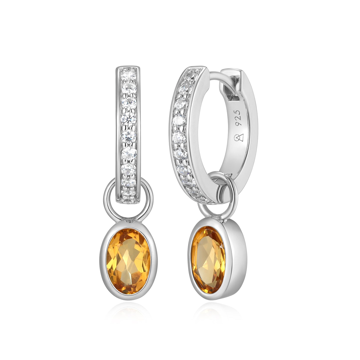 BE0231W - November Birthstone Charm Huggie Earrings | m by monte luna