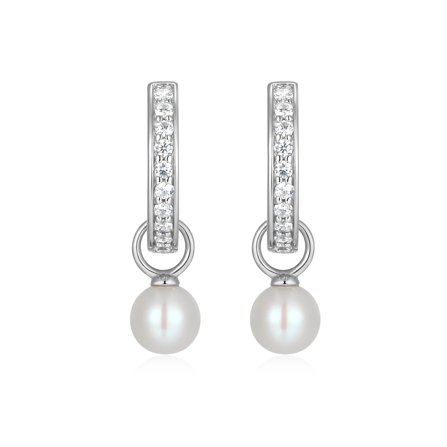 BE0226W - June Birthstone Charm Huggie Earrings | m by monte luna