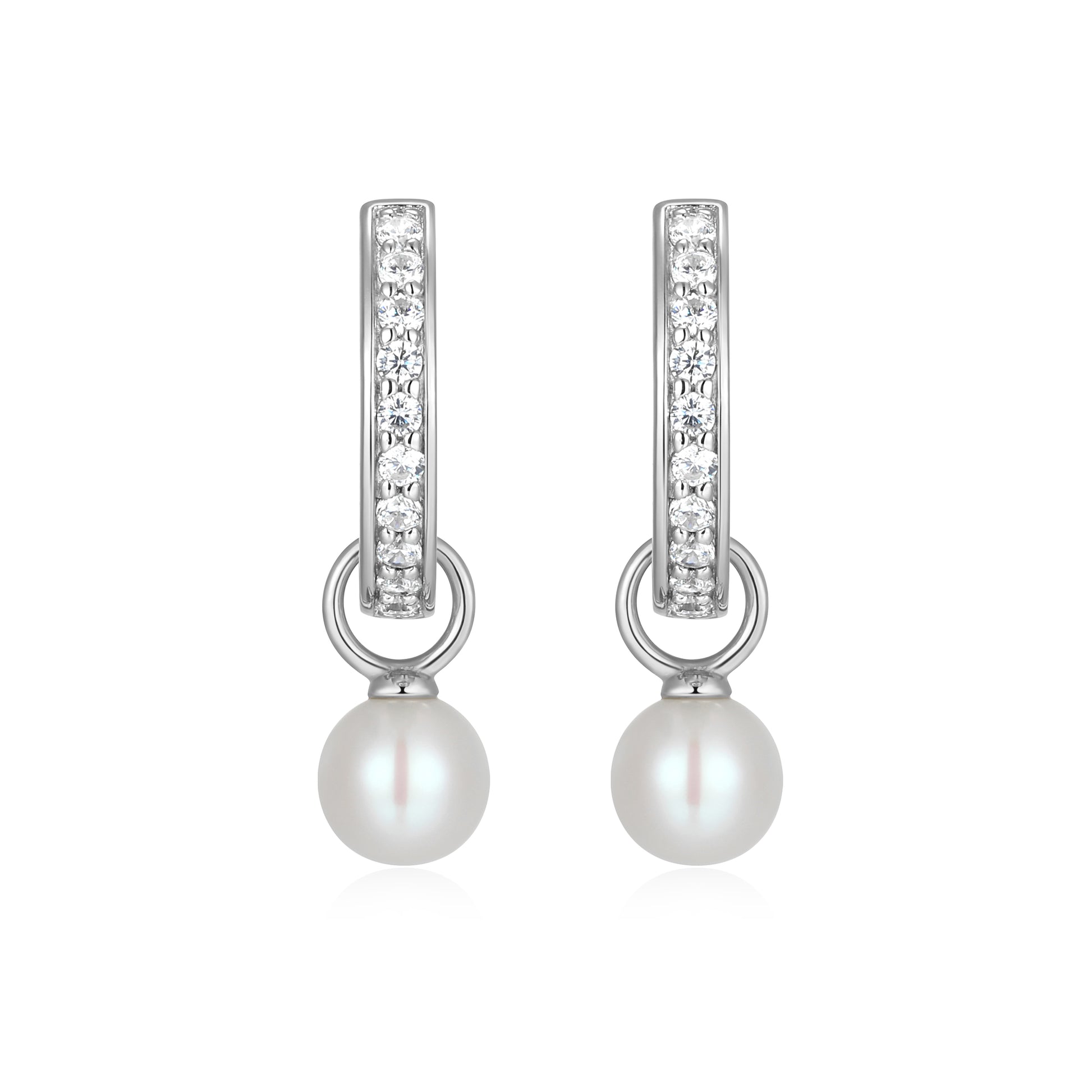 BE0226W - June Birthstone Charm Huggie Earrings | m by monte luna