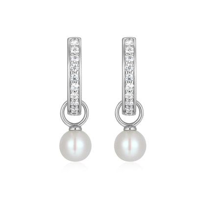 BE0226W - June Birthstone Charm Huggie Earrings | m by monte luna