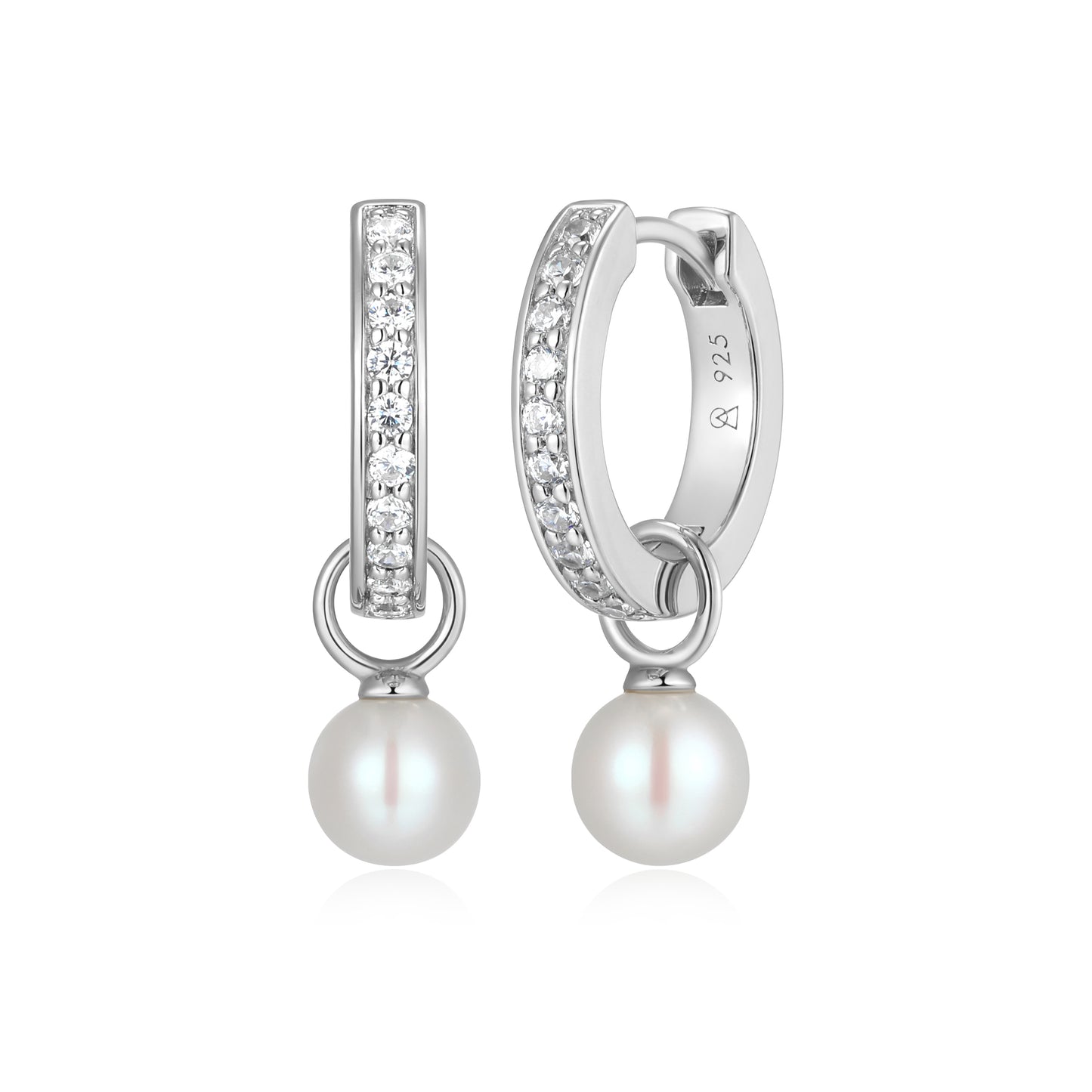 BE0226W - June Birthstone Charm Huggie Earrings | m by monte luna