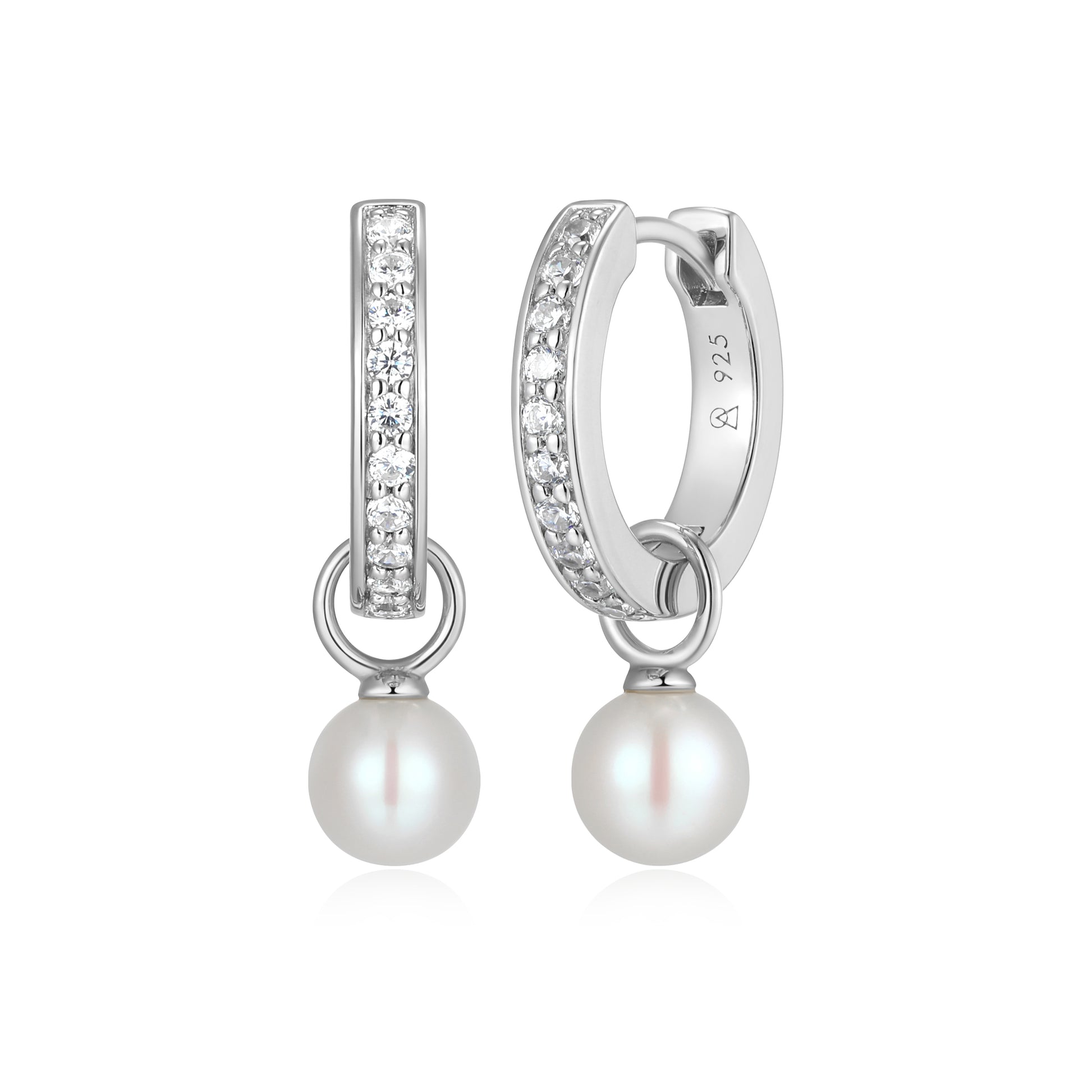 BE0226W - June Birthstone Charm Huggie Earrings | m by monte luna
