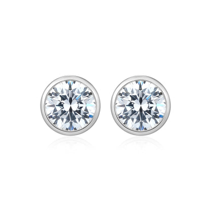 RE0183W - Round-Cut CZ Stud Earrings | reign