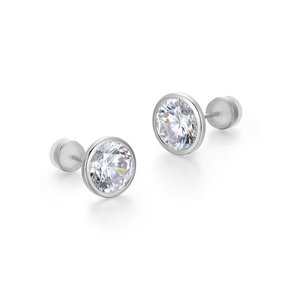 RE0183W - Round-Cut CZ Stud Earrings | reign