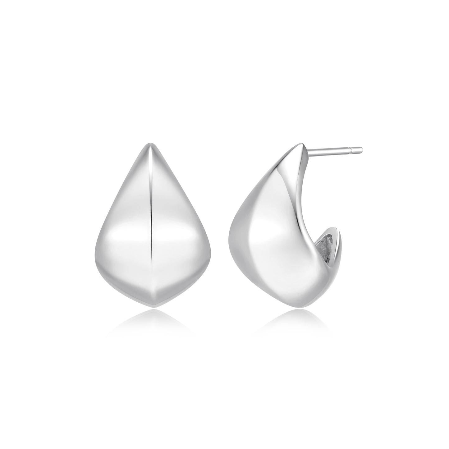 RE0238W - Sculpted J-Hoop Earrings | reign