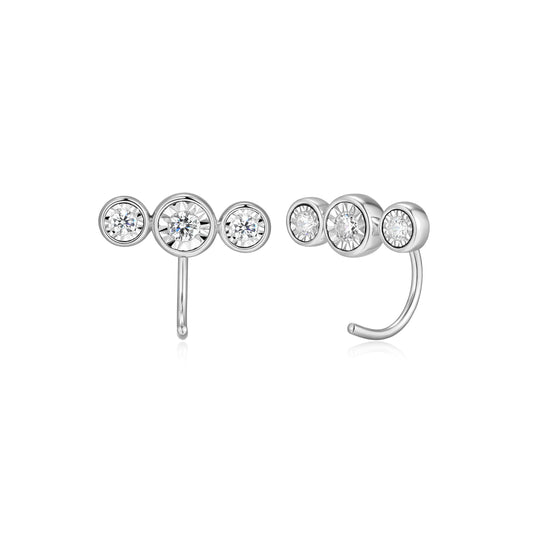 BE0313W - Ear Crawler Curved Post Earrings | m by monte luna