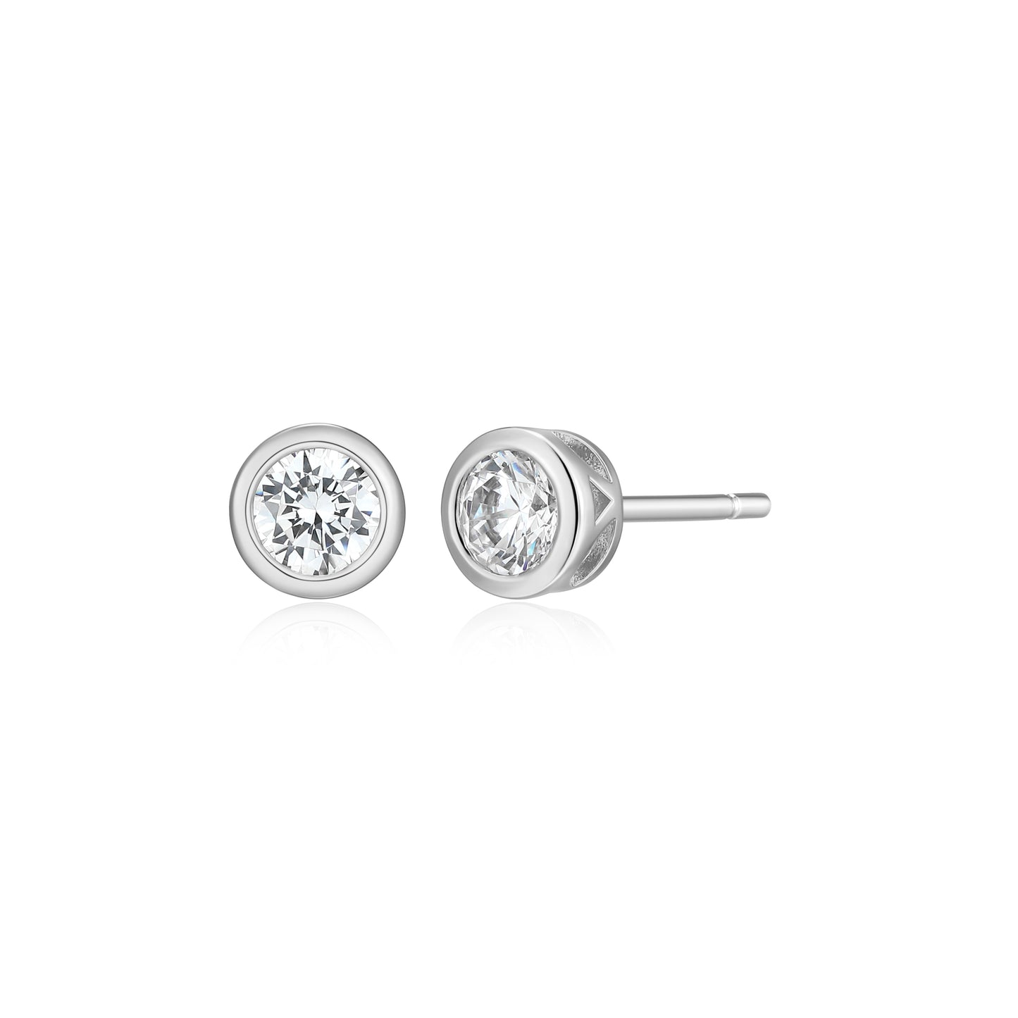 ME0143W - Bezel Solitaire 1/2 CTTW Stud Earrings | Monte Luna
