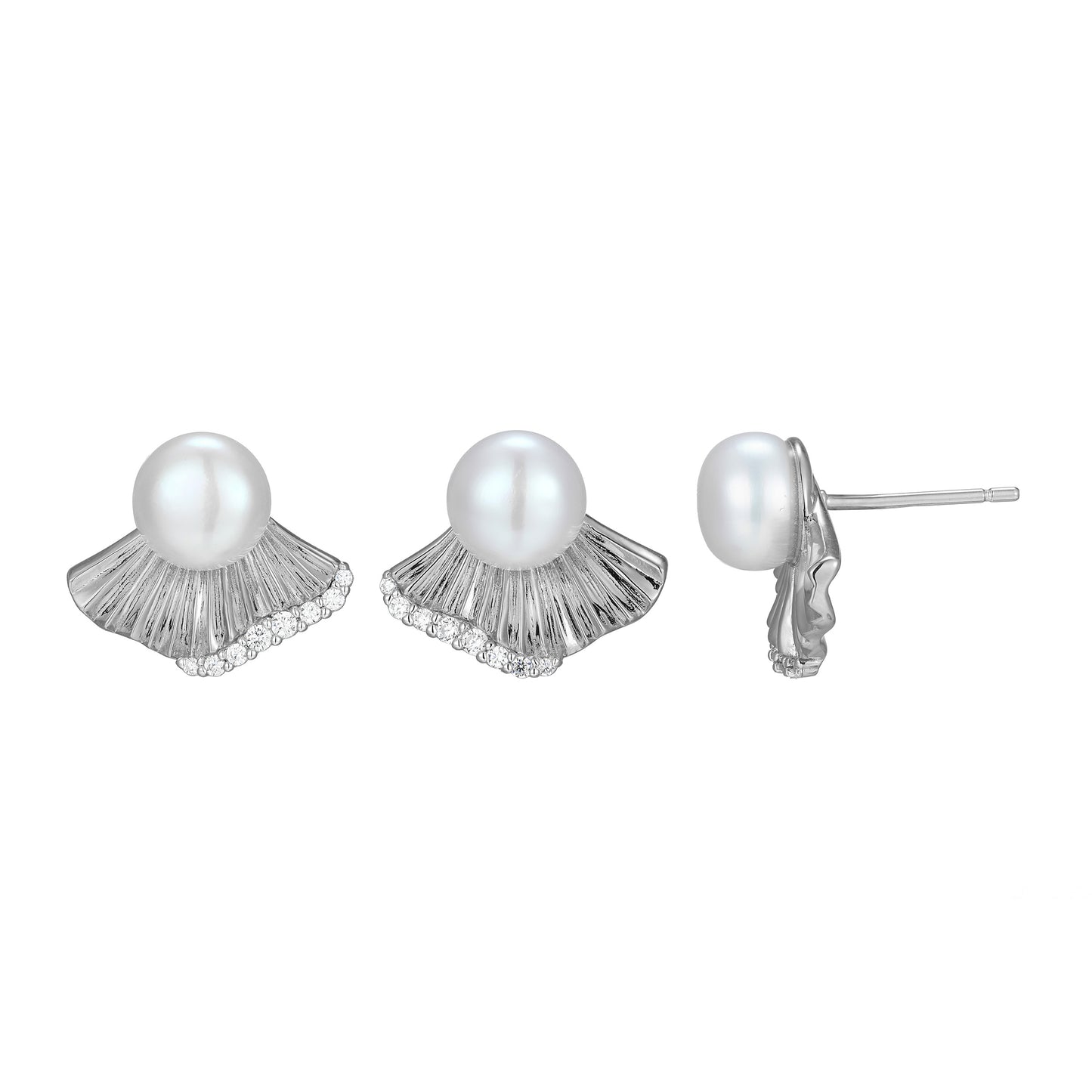 LE0260 - Butterfly Freshwater Pearl Stud Earrings | elle
