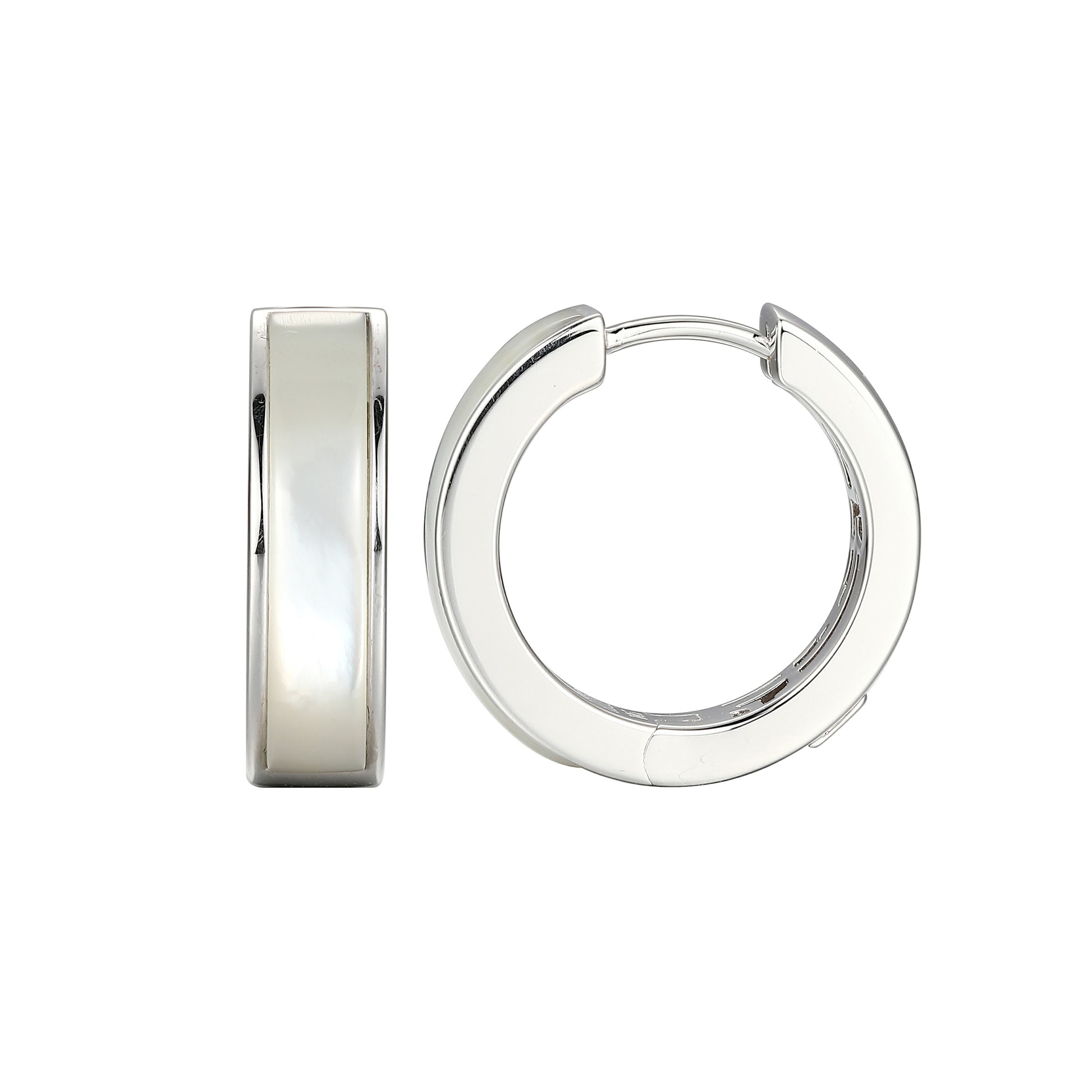 LE0235 - Vera Mother-of-Pearl Inlay Hoop Earrings | elle