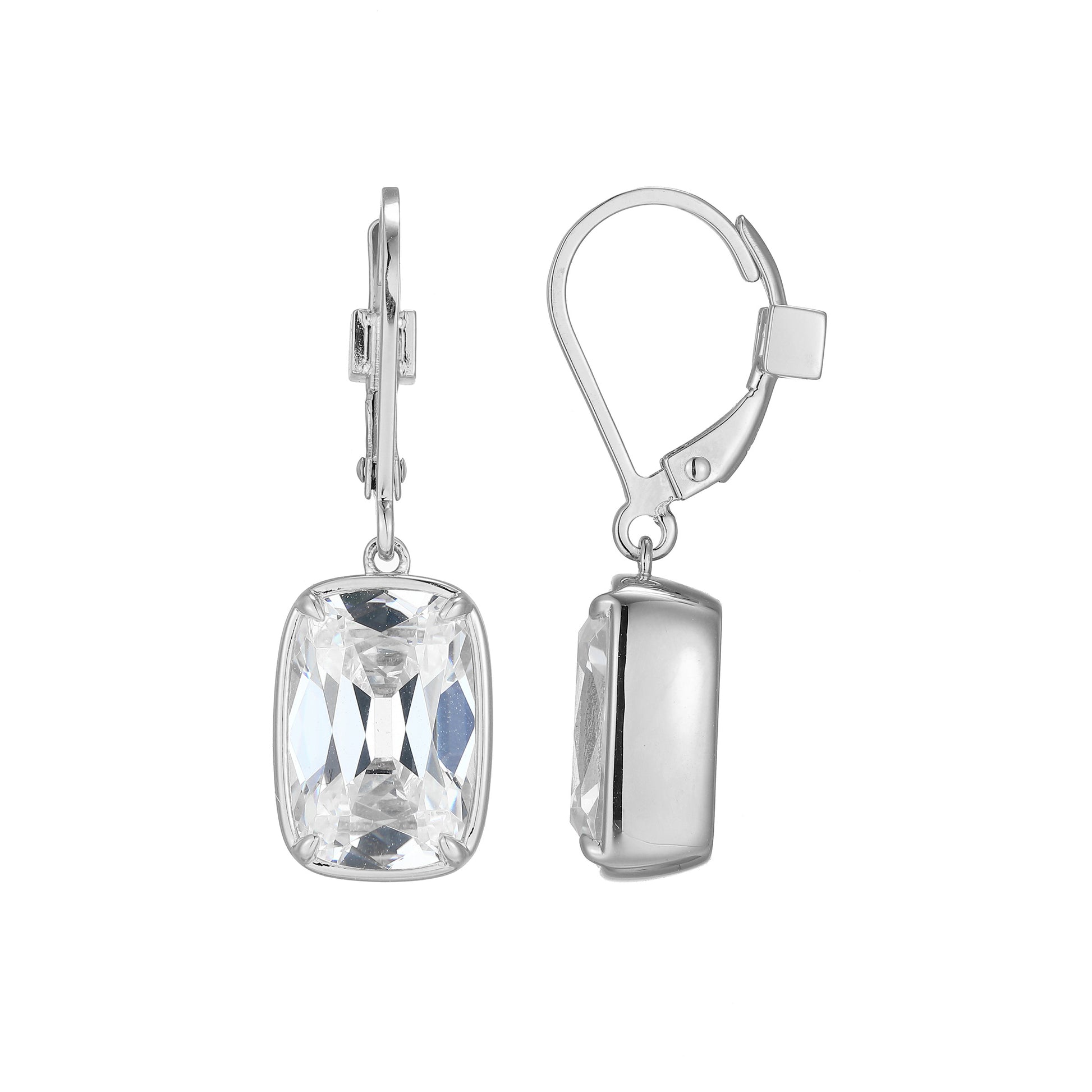 LE0269 - Serenelle Old-Mine-Cut Emerald Cushion Leverback Earrings | elle