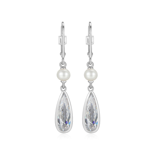 LE0288 - Lustre Freshwater Pearl Drop Earrings | elle