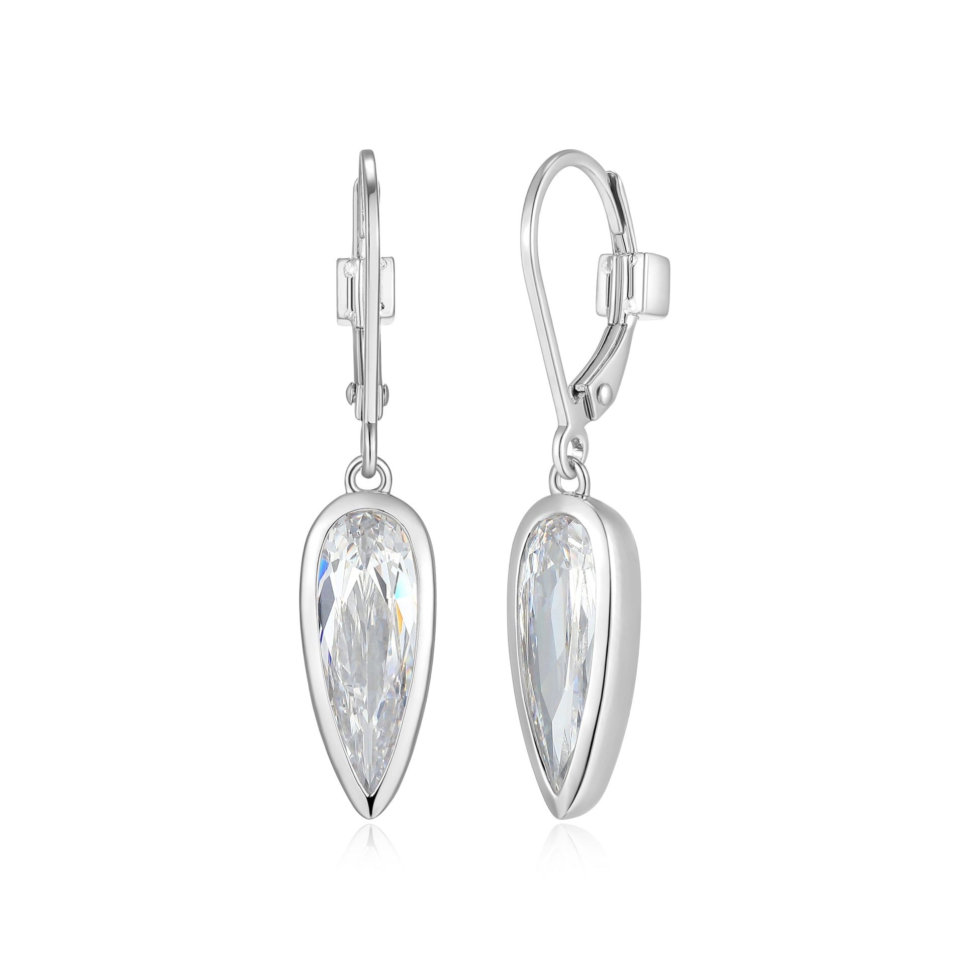 LE0290 - Lustre Inverted Pear Drop Earrings | elle