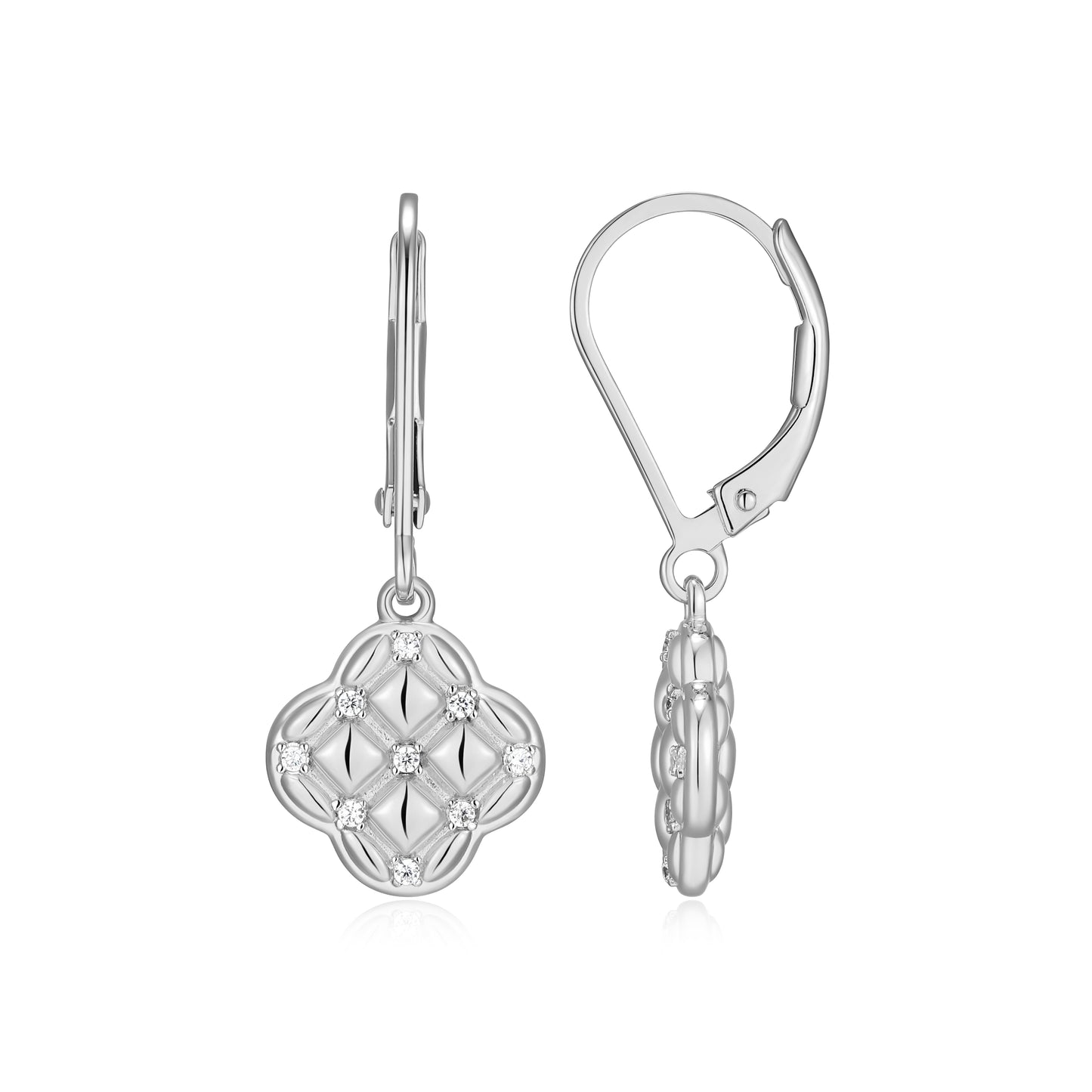 CE0218 - Quilted Clover Leverback Earrings | Paris 1901
