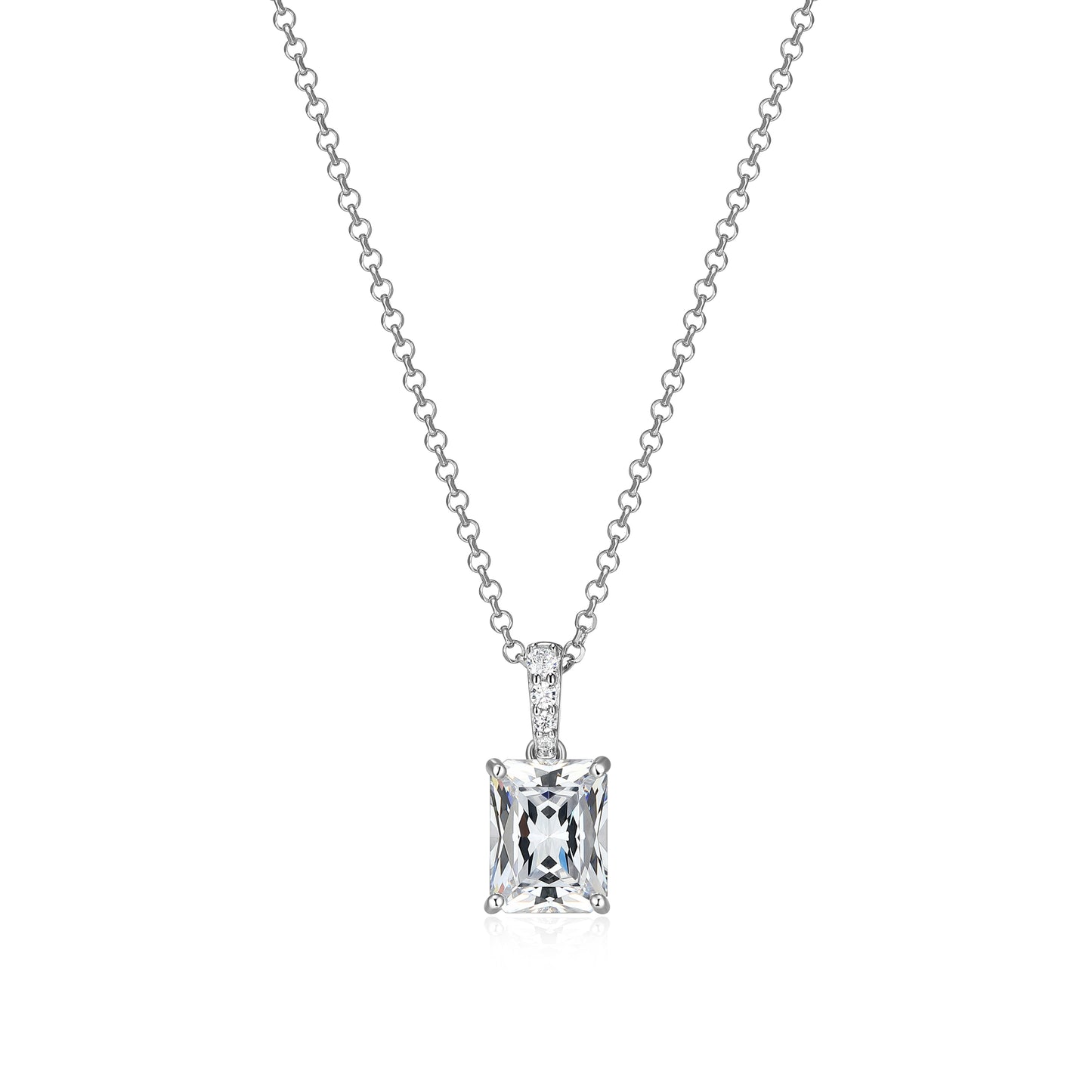 RN0215 - Emerald-Cut CZ Pendant Necklace | reign