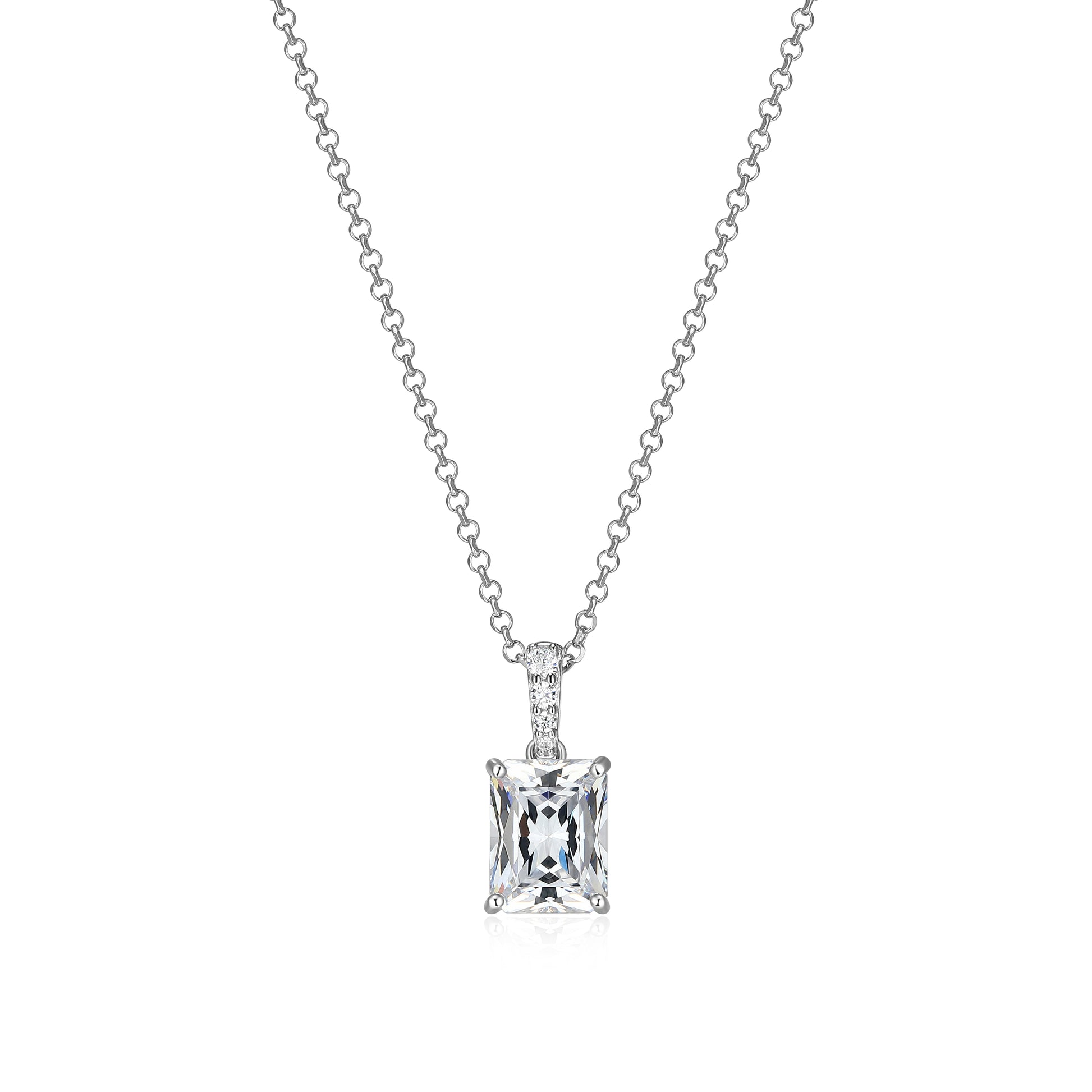 RN0215 - Emerald-Cut CZ Pendant Necklace | reign
