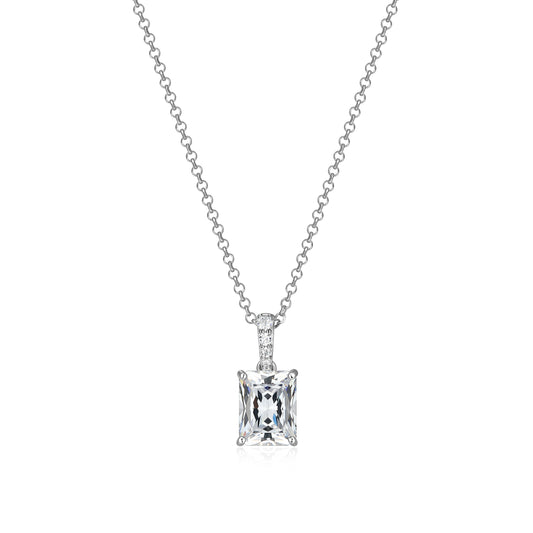 RN0215 - Emerald-Cut CZ Pendant Necklace | reign