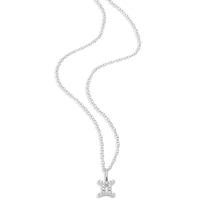 Gemini Constellation Pendant Necklace in Rhodium-Plated Sterling Silver | M by Monte Luna