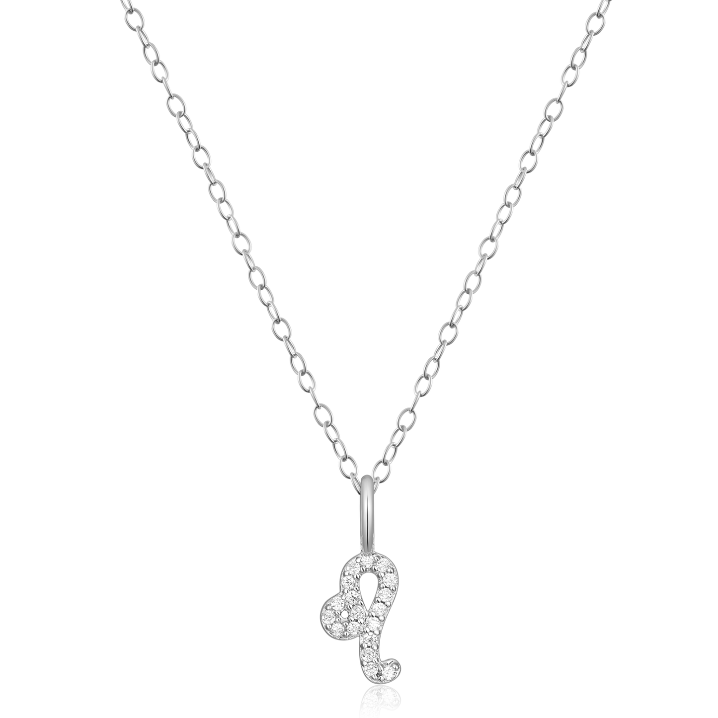 Leo Constellation Pendant Necklace in Rhodium-Plated Sterling Silver | M by Monte Luna