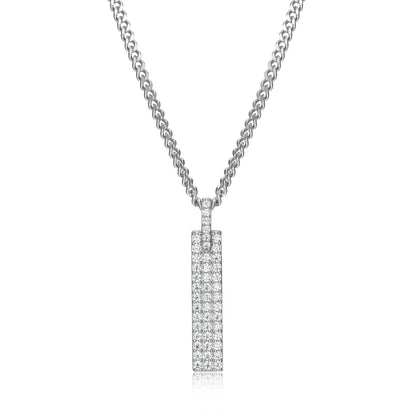 RN0213 - CZ Bar Pendant Necklace | reign