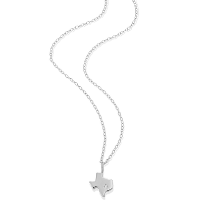 Texas State Lab-Created Diamond Pendant Necklace in Rhodium-Plated Sterling Silver | M by Monte Luna