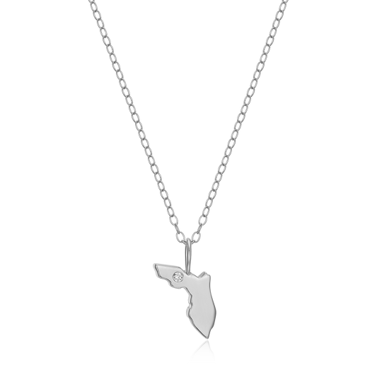 Florida State Lab-Created Diamond Pendant Necklace in Rhodium-Plated Sterling Silver | M by Monte Luna