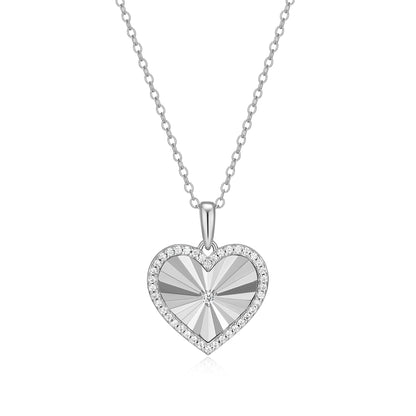 BN0311W - Sunray Heart Pendant Necklace | m by monte luna