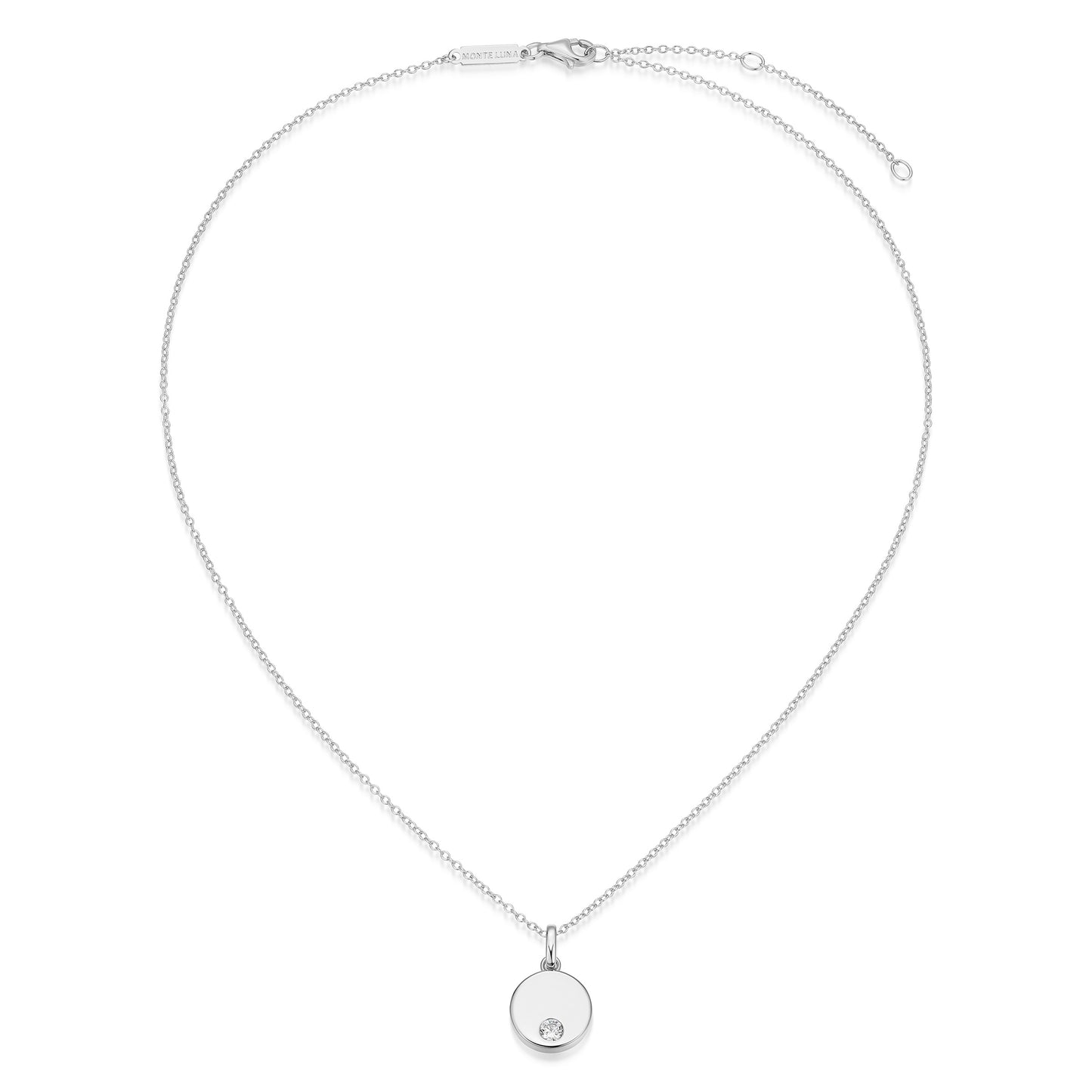 BN0264W - Round Disc Pendant Necklace | m by monte luna