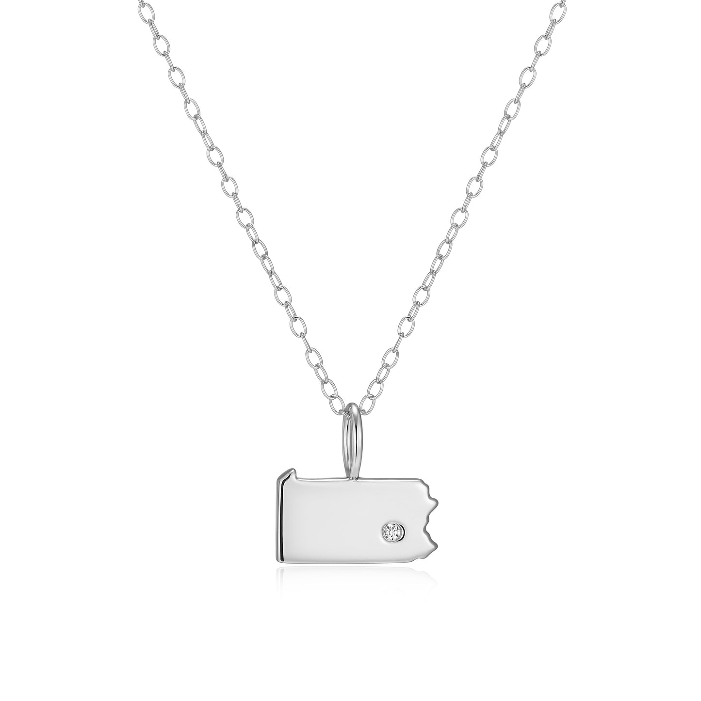 BN0281W - Pennsylvania State Lab-Created Diamond Pendant Necklace | m by monte luna