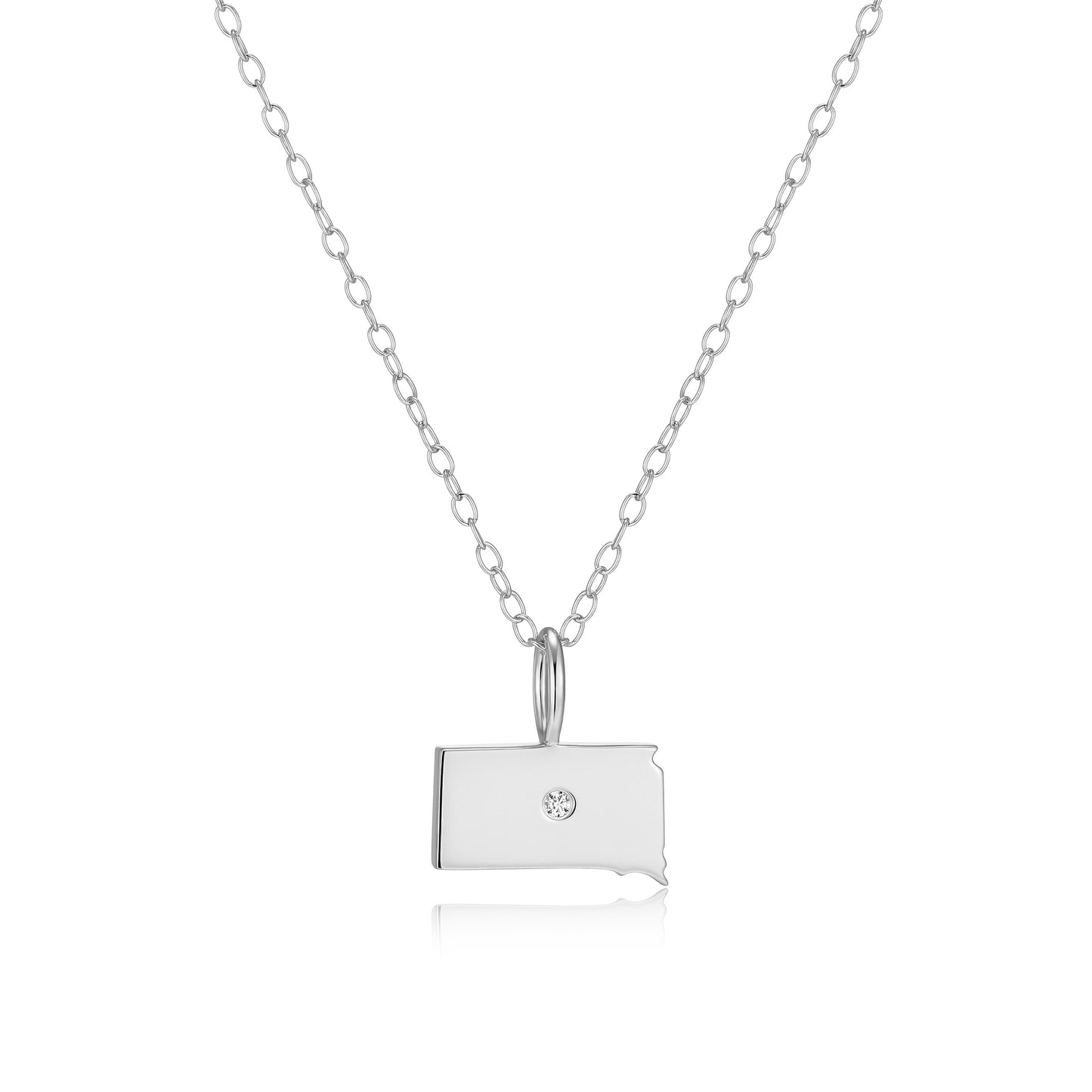 BN0284W - S. Dakota State Lab-Created Diamond Pendant Necklace | m by monte luna