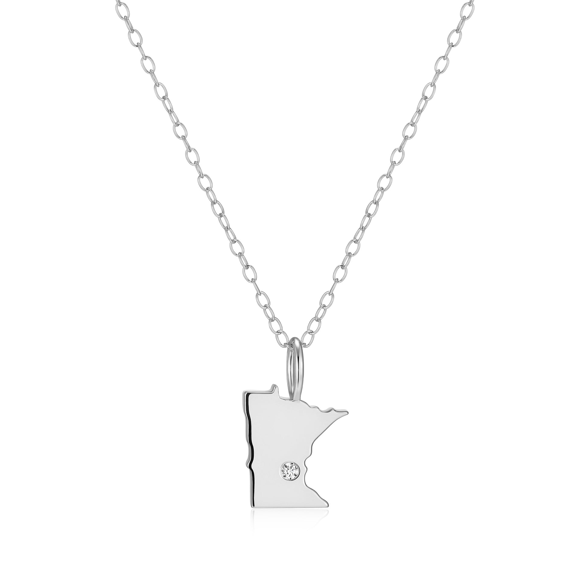 BN0286W - Minnesota State Lab-Created Diamond Pendant Necklace | m by monte luna