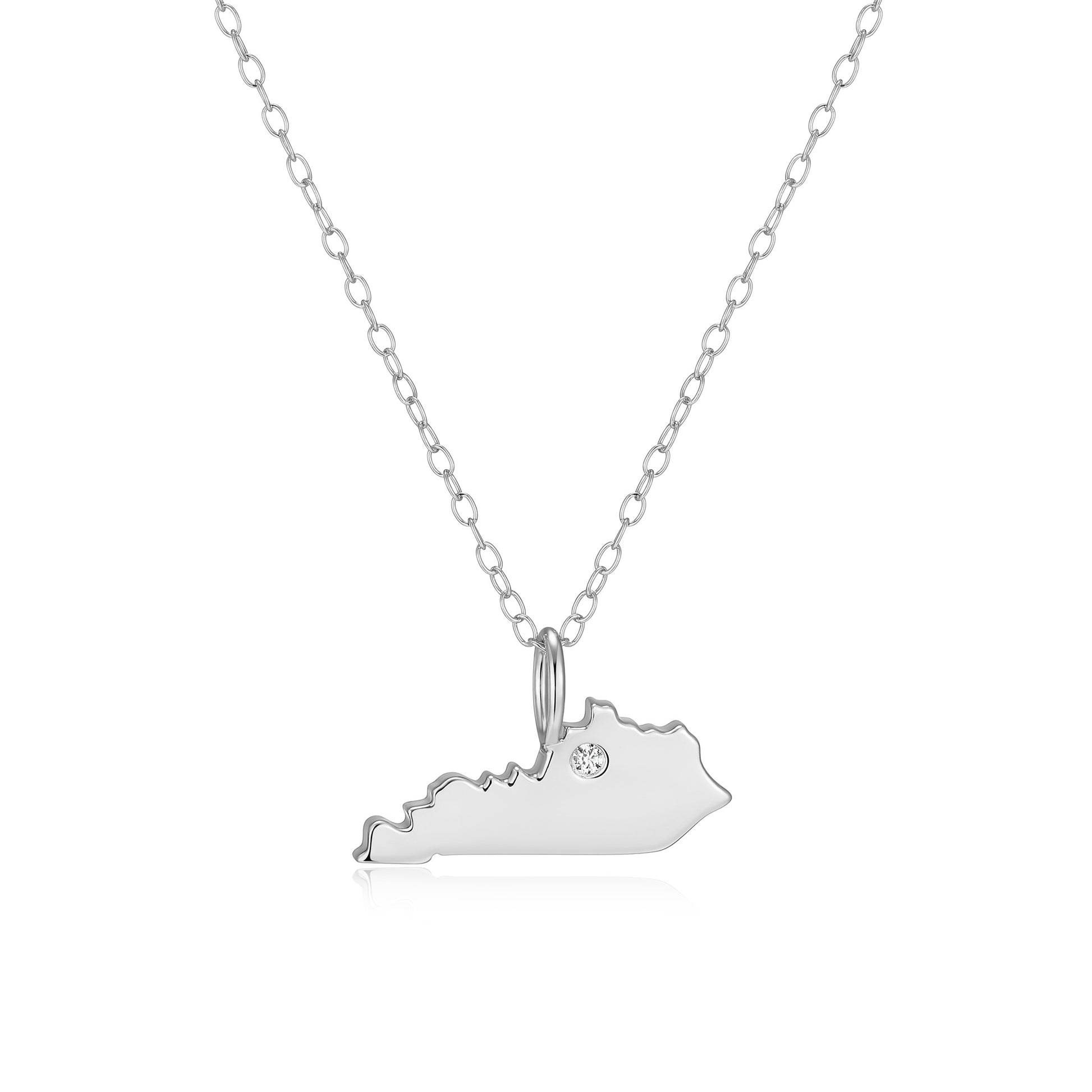 BN0290W - Kentucky State Lab-Created Diamond Pendant Necklace | m by monte luna