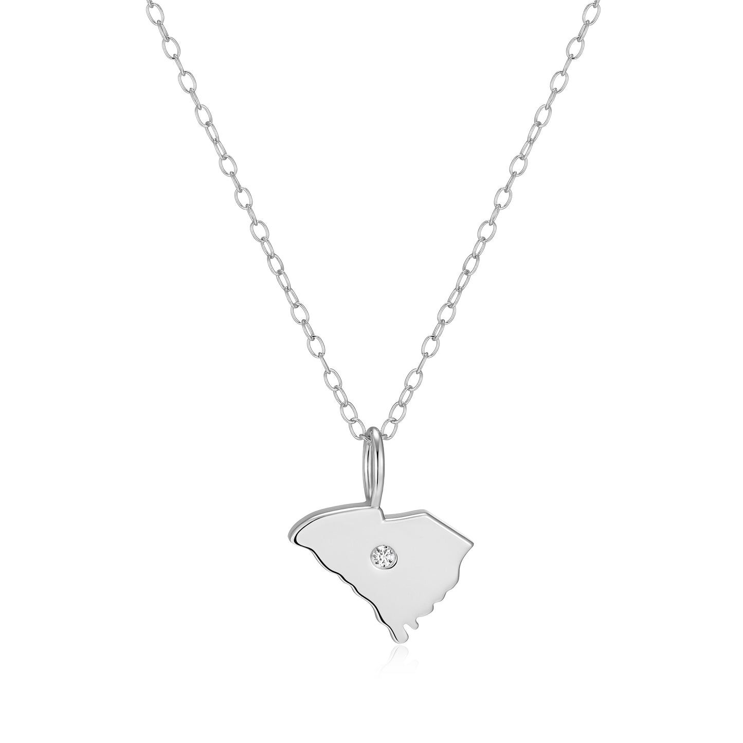 BN0295W - S. Carolina State Lab-Created Diamond Pendant Necklace | m by monte luna
