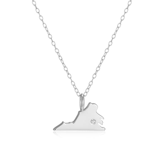 BN0296W - Virginia State Lab-Created Diamond Pendant Necklace | m by monte luna