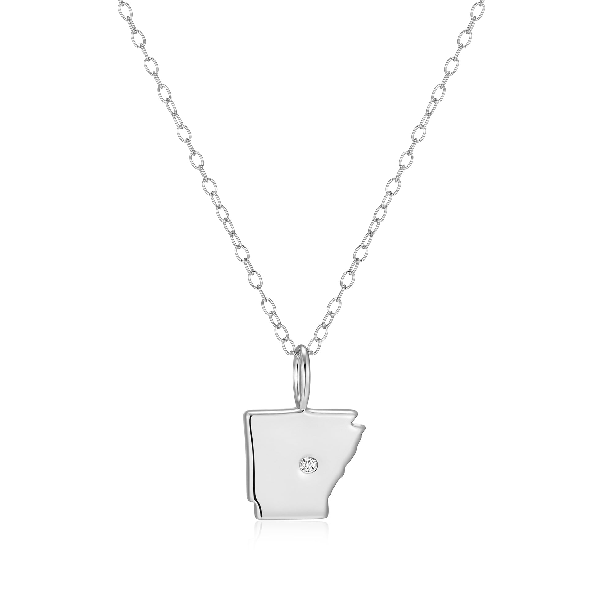 BN0298W - Arkansas State Lab-Created Diamond Pendant Necklace | m by monte luna