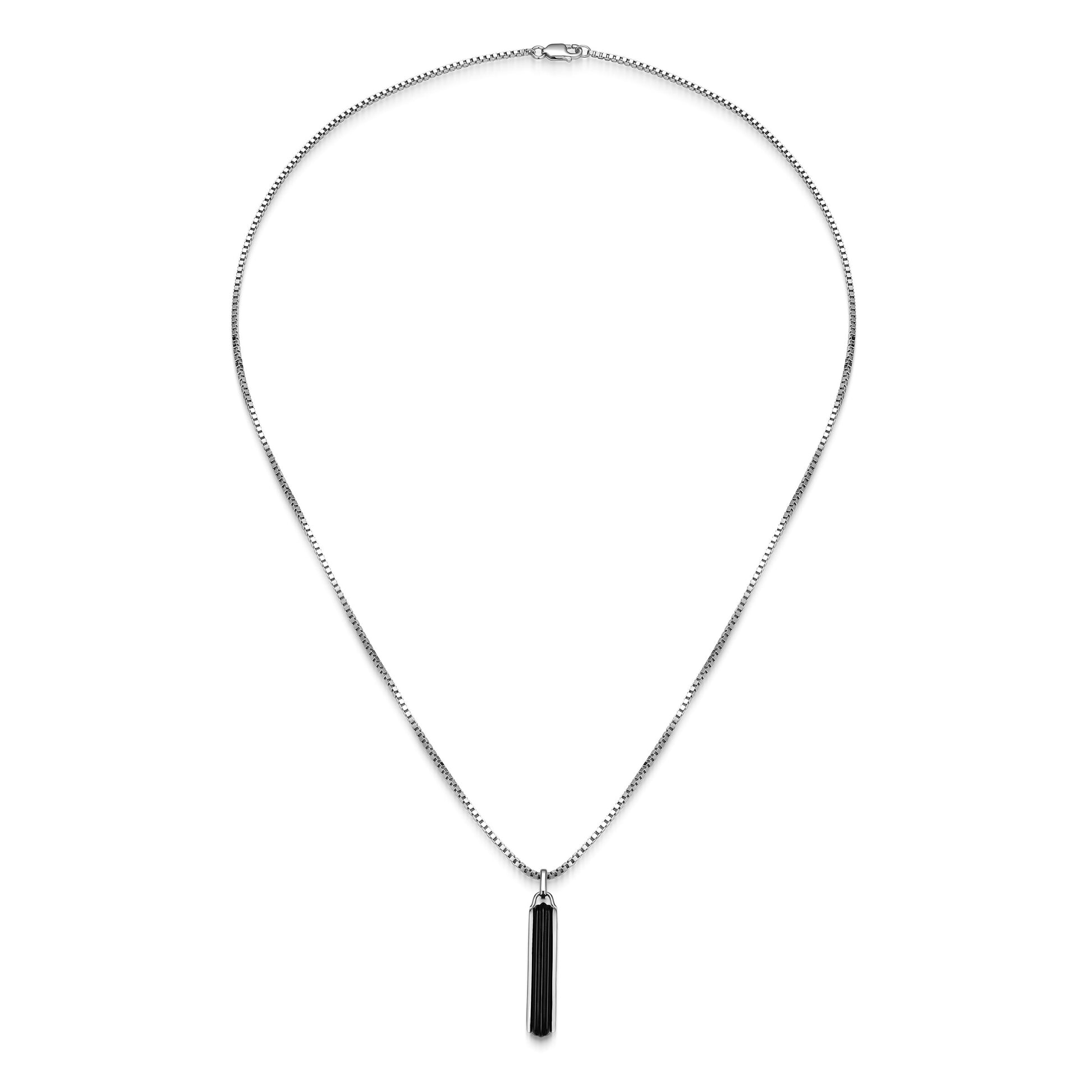 UN0126 - Linear Black Onyx Pendant Necklace | Paris 1901