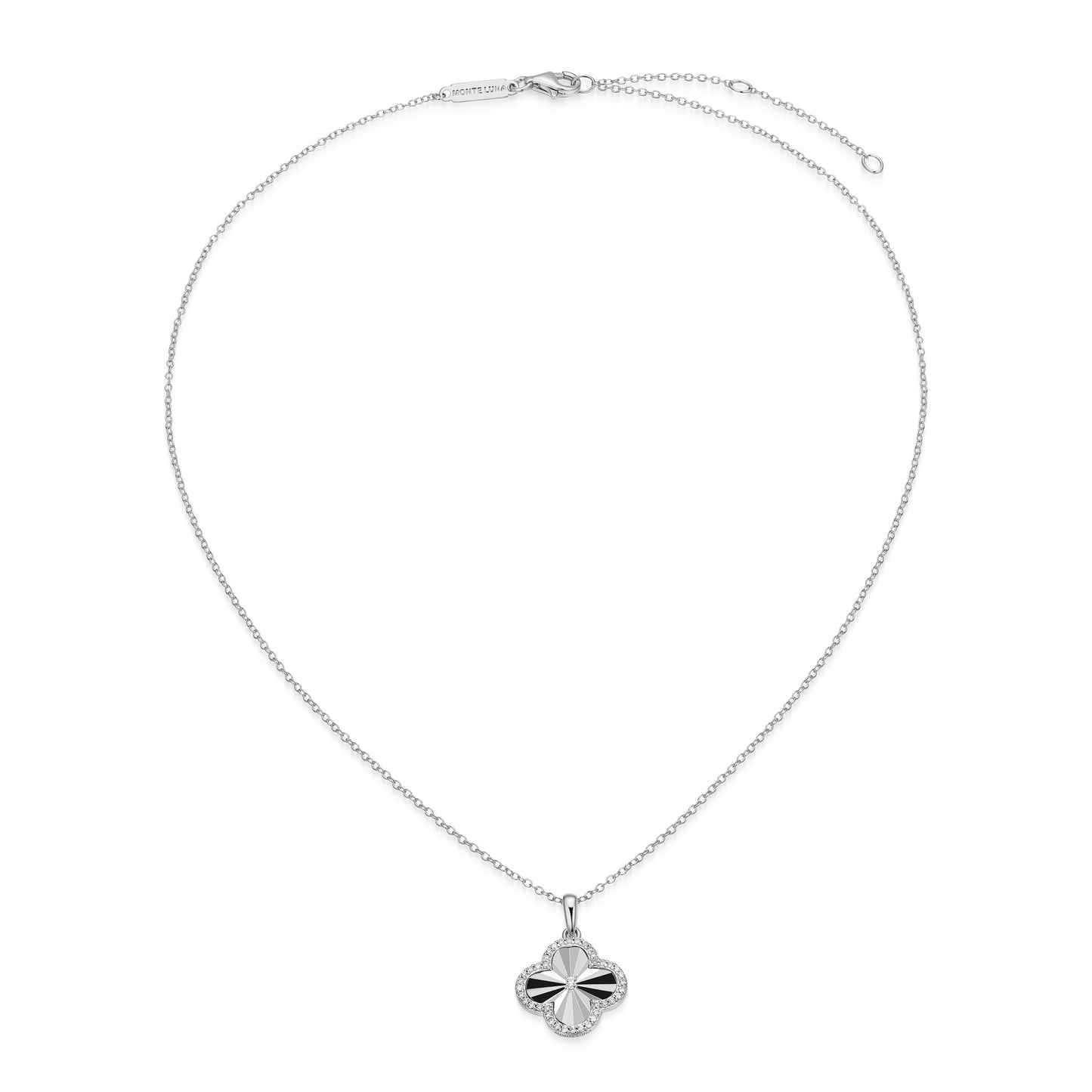 BN0309W - Sunray Clover Pendant Necklace | m by monte luna