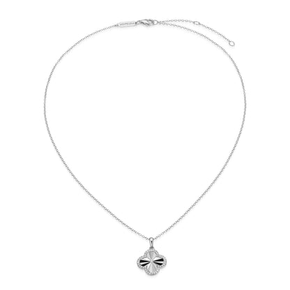 BN0309W - Sunray Clover Pendant Necklace | m by monte luna