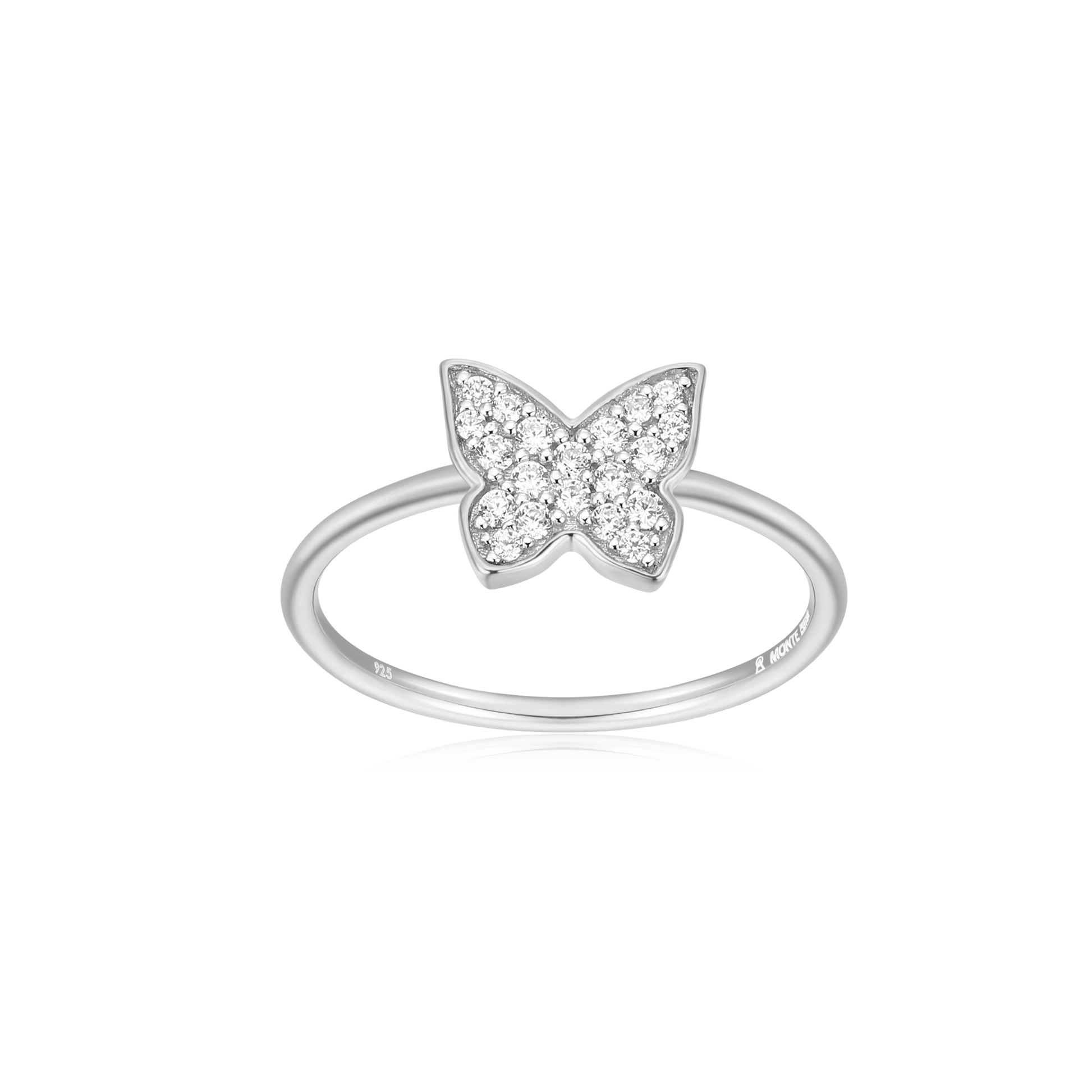 Butterfly Statement Ring in Rhodium-Plated Sterling Silver | M by Monte Luna
