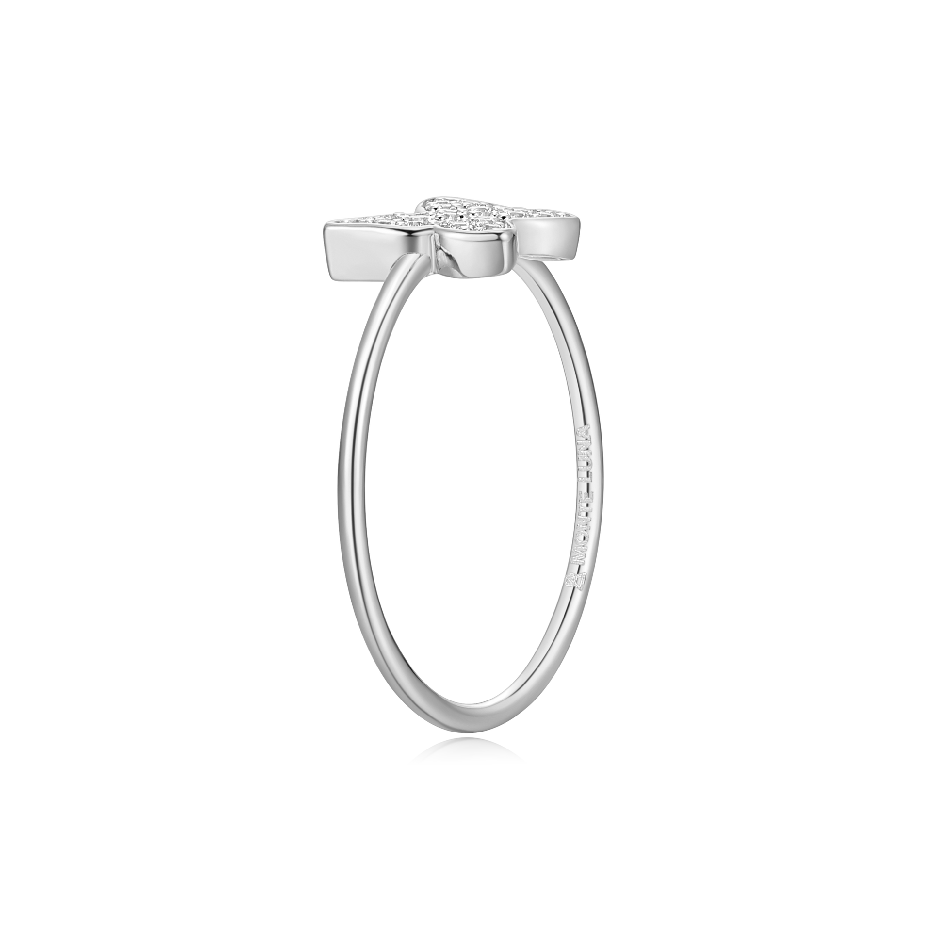 Butterfly Statement Ring in Rhodium-Plated Sterling Silver | M by Monte Luna