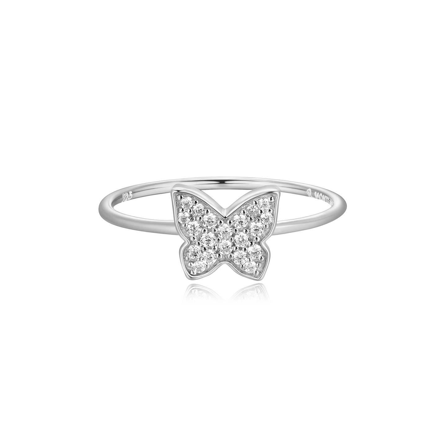 Butterfly Statement Ring in Rhodium-Plated Sterling Silver | M by Monte Luna