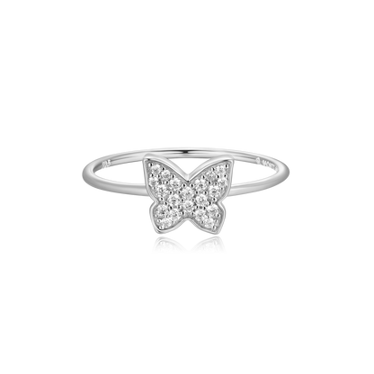 Butterfly Statement Ring in Rhodium-Plated Sterling Silver | M by Monte Luna