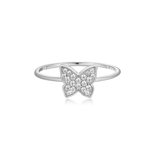 Butterfly Statement Ring in Rhodium-Plated Sterling Silver | M by Monte Luna
