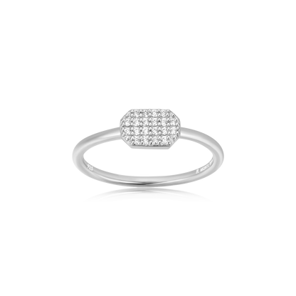 Dog Tag Stackable Ring in Rhodium-Plated Sterling Silver | M by Monte Luna