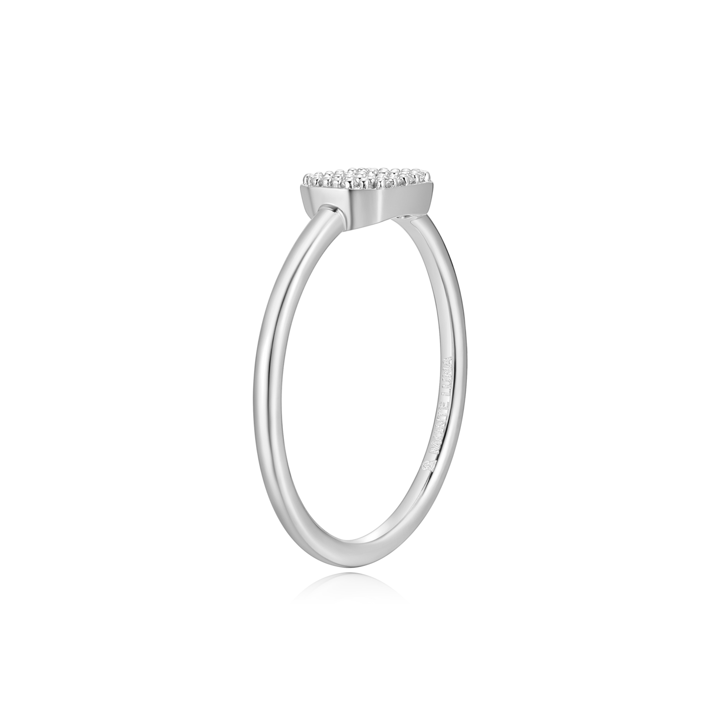 Dog Tag Stackable Ring in Rhodium-Plated Sterling Silver | M by Monte Luna