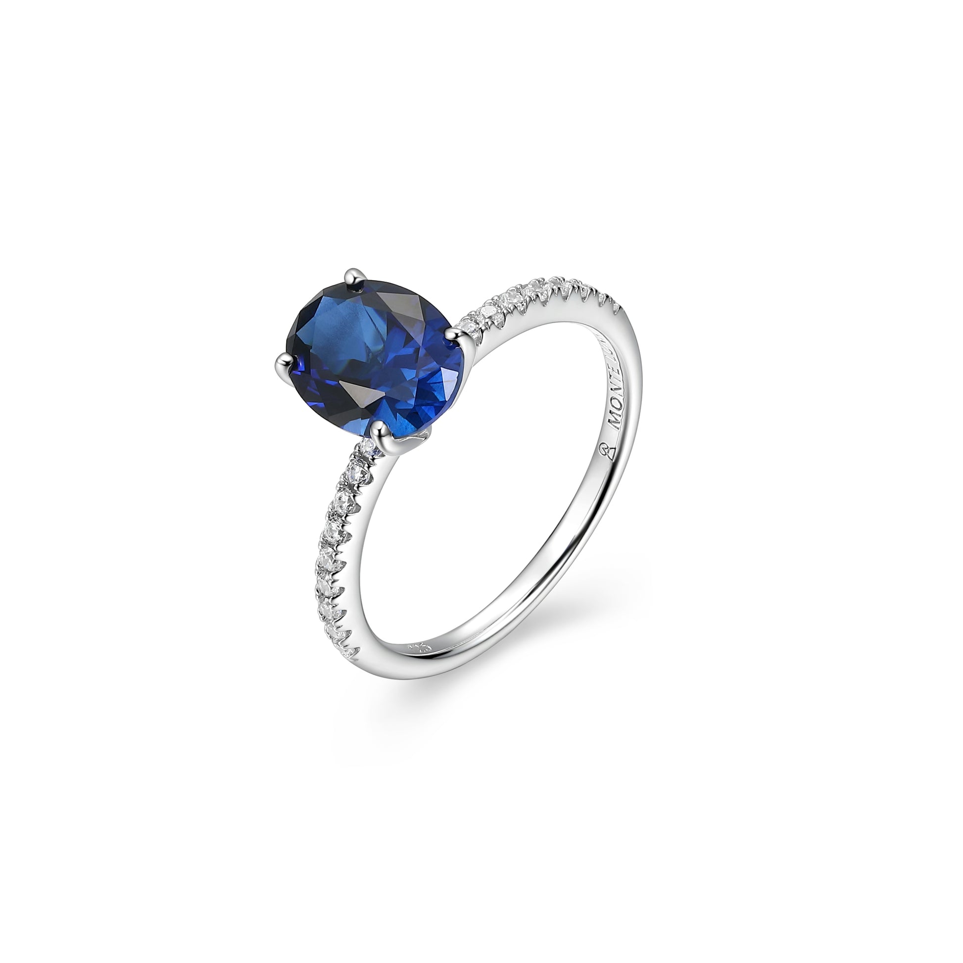 MR0148W6 - Oval Lab-Created Sapphire Solitaire Ring | Monte Luna