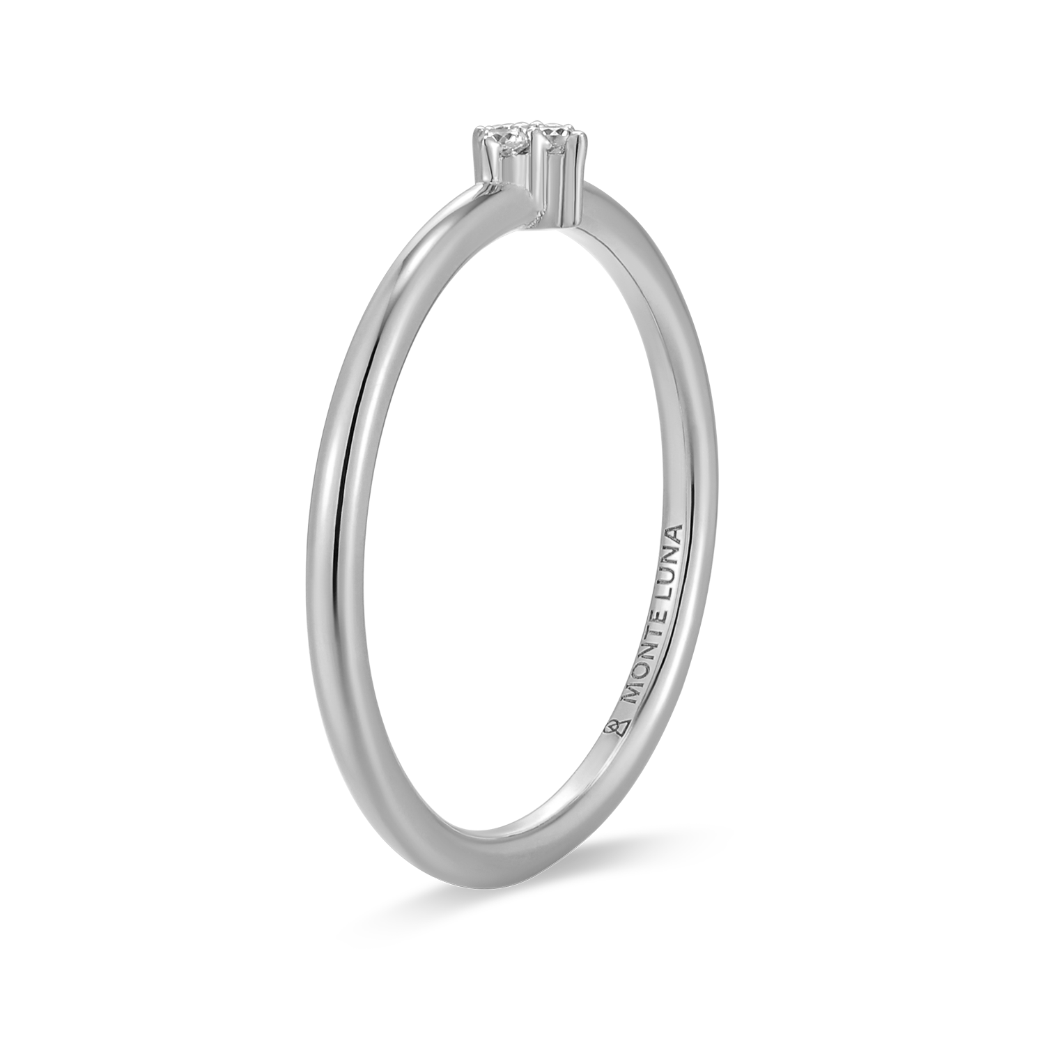Four Cluster Lab-Created Diamond Ring in Rhodium-Plated Sterling Silver | M by Monte Luna