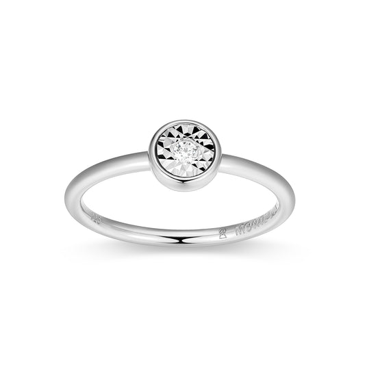 BR0258W - Bezel-Set Lab-Created Diamond Ring | m by monte luna