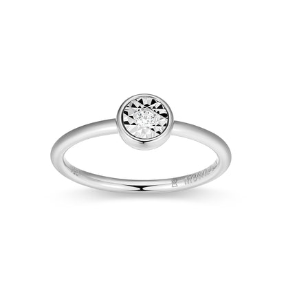 BR0258W - Bezel-Set Lab-Created Diamond Ring | m by monte luna